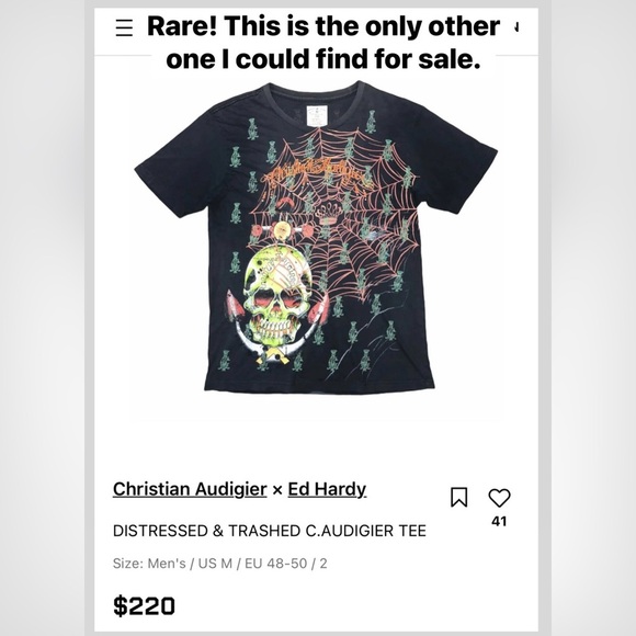 Christian Audigier Los Angeles Spiderweb Skulls Swords Wings Jeweled T Shirt - Picture 11 of 12